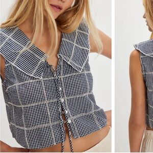 Free People Gingham Blouse